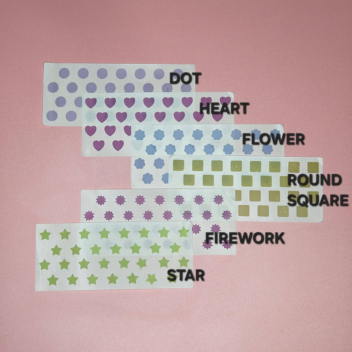 12 Pack Mini Simple Shapes Stickers