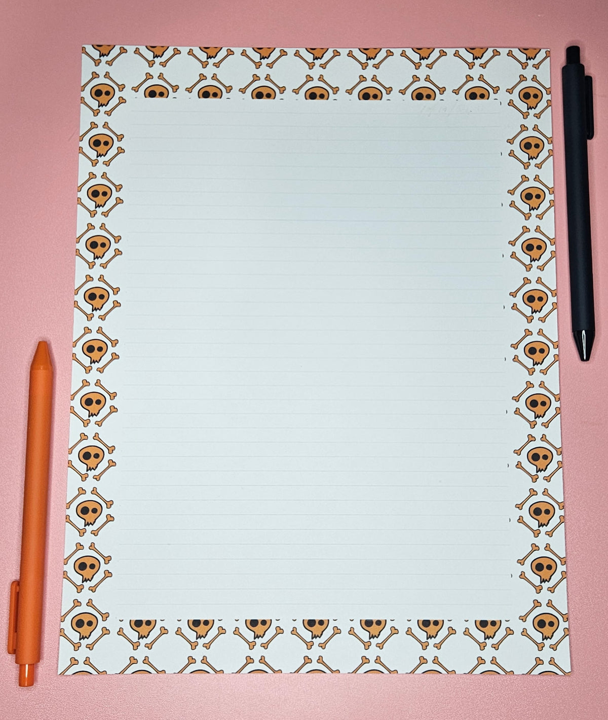 Halloween Skulls and Bones Loose Leaf Paper